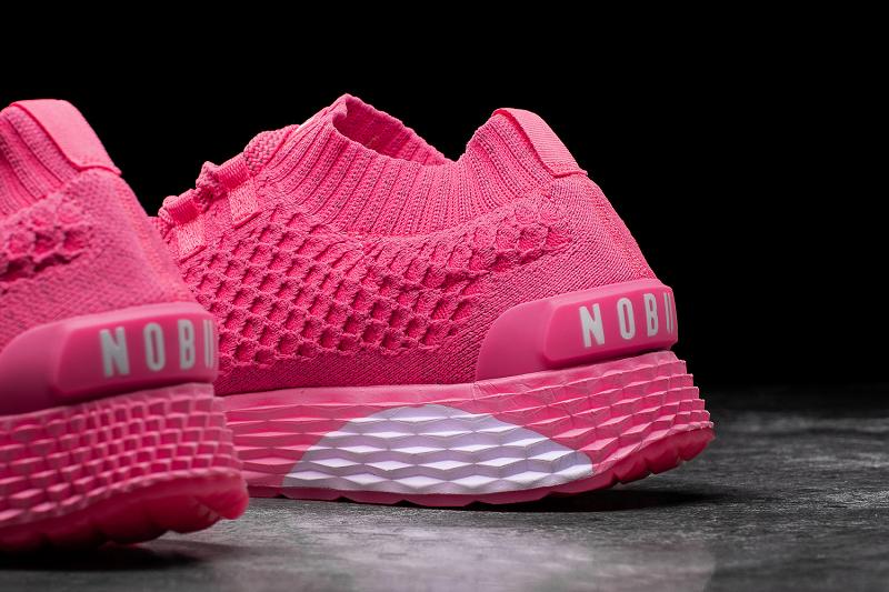 Pink Nobull Neon Reflective Knit Runner Women's Running Shoes | CA F1804D